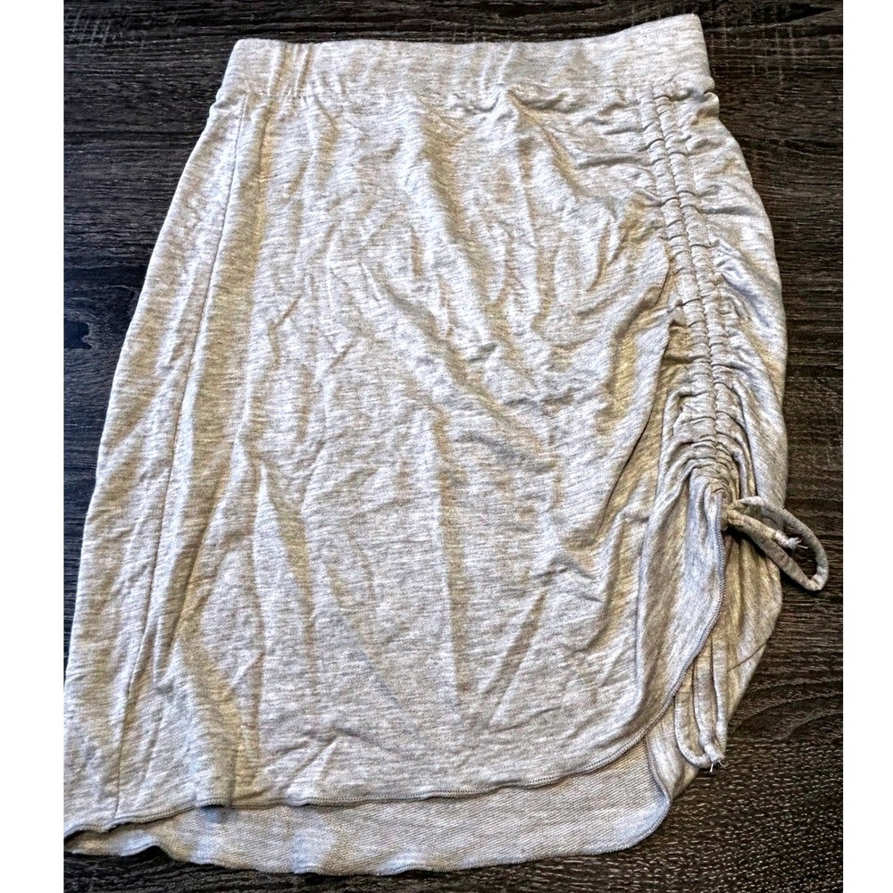 ANTISTAR Gray‎ Ruched Drawstring Mini Skirt Womens Size Small